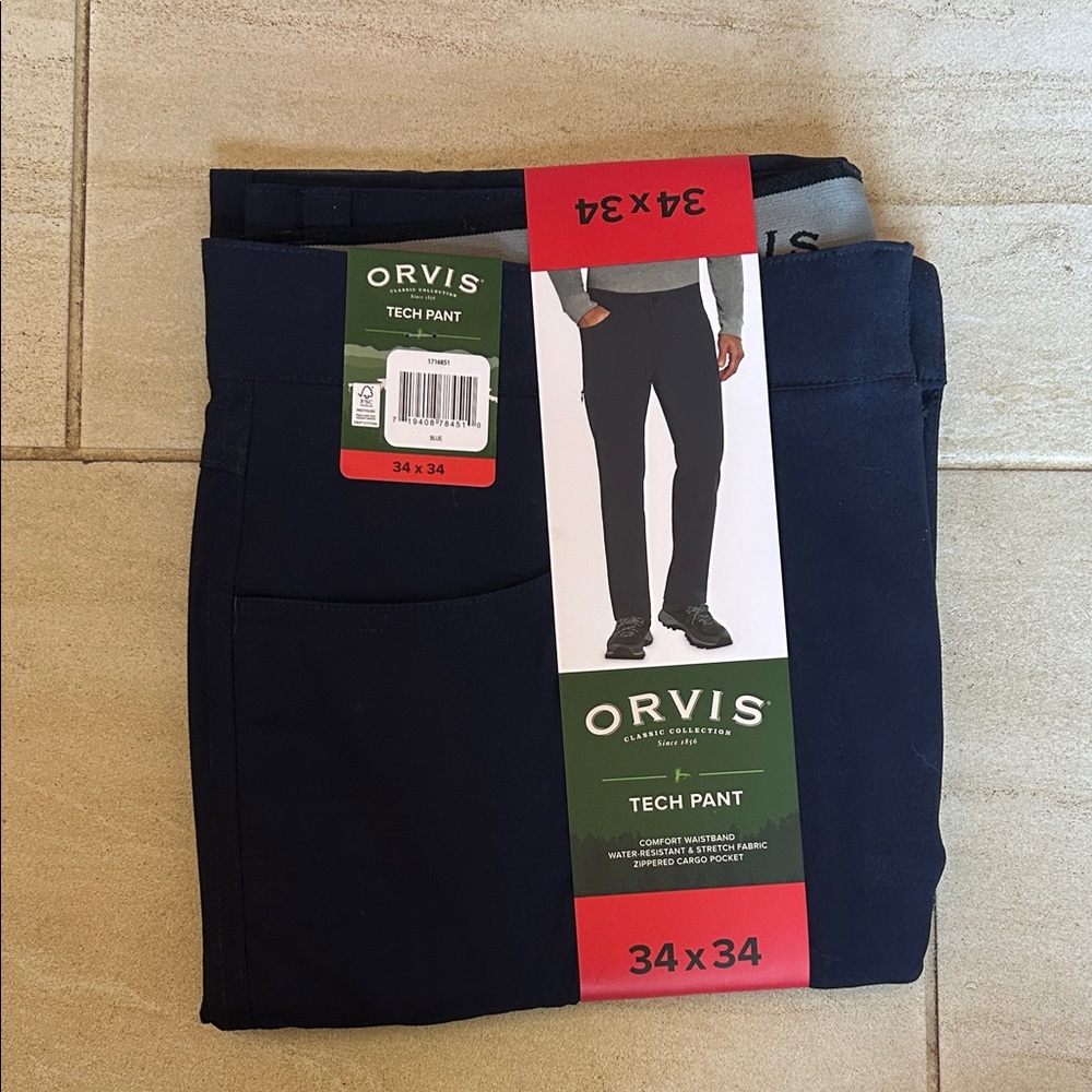 Orvis Navy Tech Pant - Men's Folded 34x34